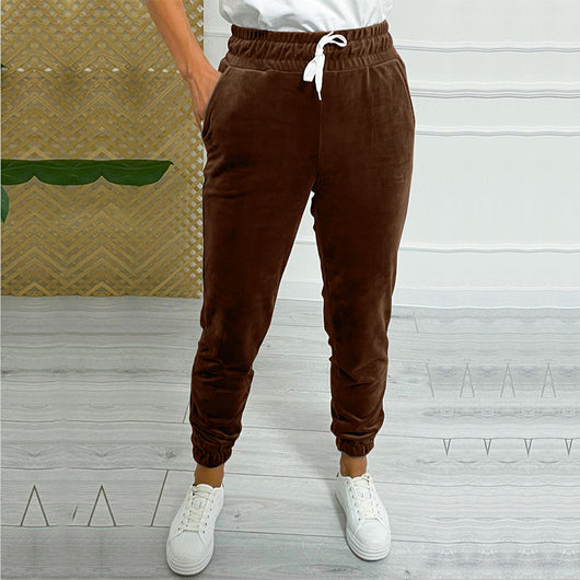 Pantalones Jogger de Terciopelo Estilo Coreano con Cintura Elástica para Mujer - Image 37
