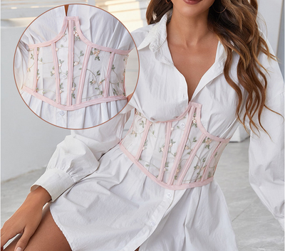 Faja Reductora Femenina con Malla Elástica y Detalles Bordados - Image 16