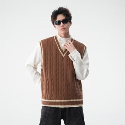 Chaleco Tejido Cuello V Estilo British College - Image 26
