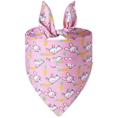 Pañuelo Triangular Absorbente para Mascotas - Diseño Conejito Pascua