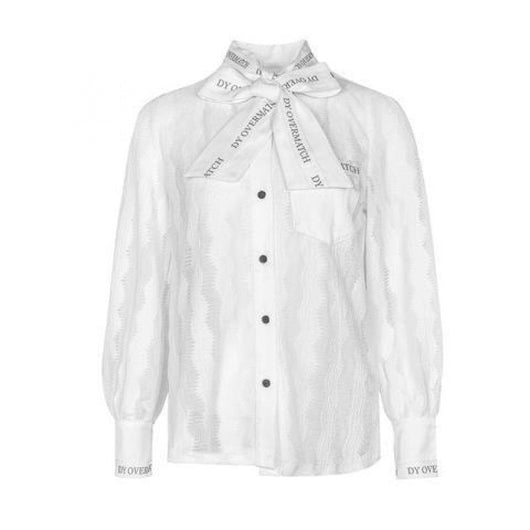 Blusa de Encaje Hueco Manga Larga Blanca - Temperamento Elegante para Mujer - Image 6