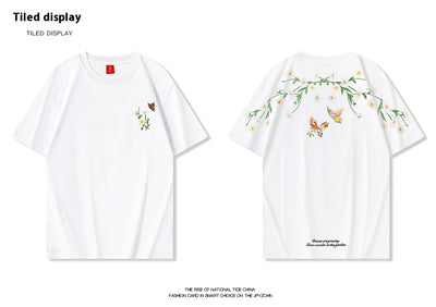 Playera Corta Estilo Chino con Mariposas de Cambio de Luz - Image 13