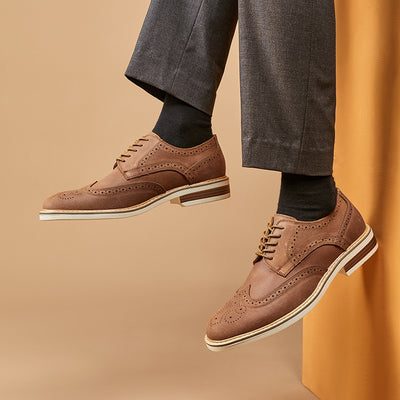 Zapatos Formales de Gamuza Auténtica para Hombre - Estilo Brogue Ejecutivo - Image 4