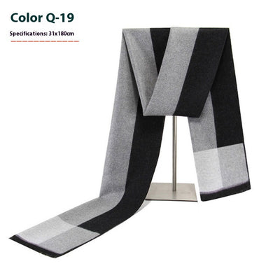 Bufanda Ejecutiva de Cachemira Rayada para Hombre Invierno - Image 24