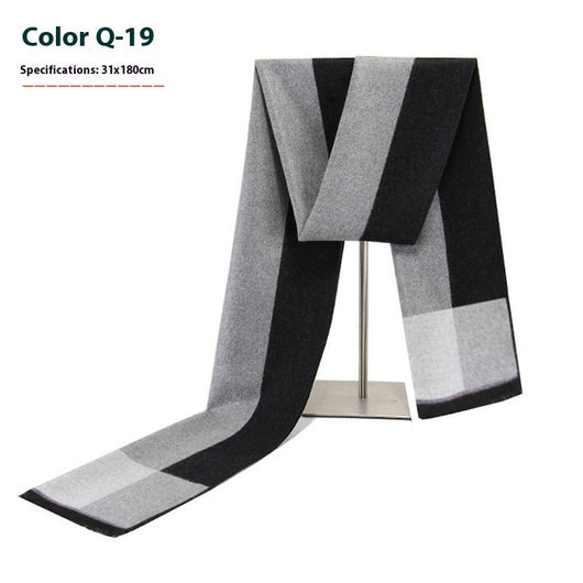 Bufanda Ejecutiva de Cachemira Rayada para Hombre Invierno - Image 24