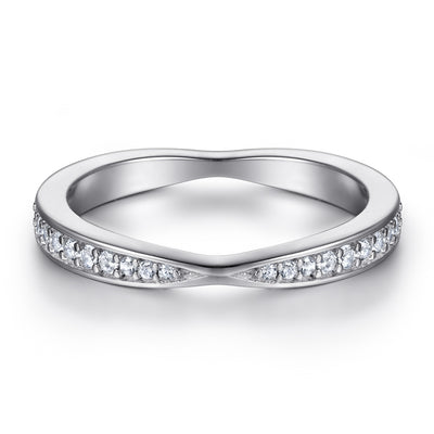 Anillo de Plata Pura con Diamantes en Círculo Completo para Mujer - Image 6