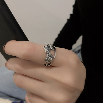 Anillo de Loto Koi de la Suerte - Diseño Étnico Hueco Personalizado para Mujer - Image 4