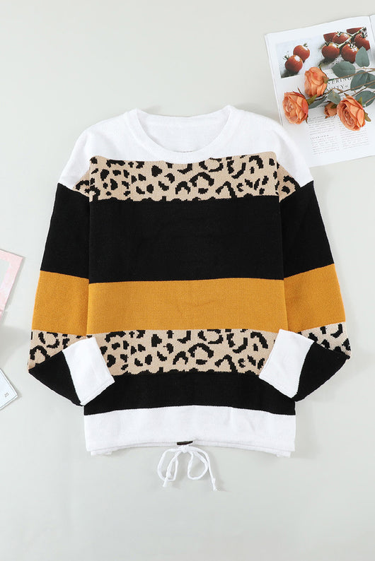 Suéter de Punto con Estampado Leopardo y Bloques de Color - Image 10