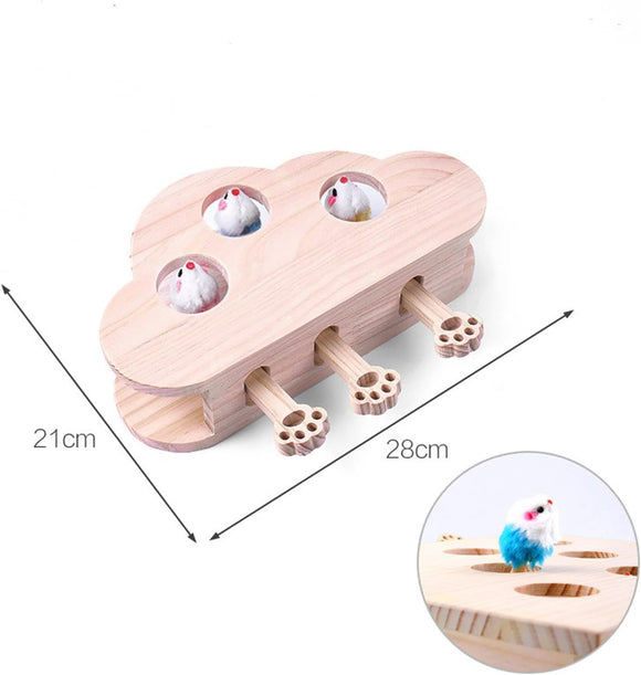 Juguete Interactivo para Gatos - Rascador de Cartón con Juego Whack a Mole
