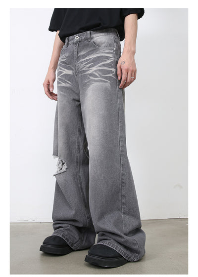 Jeans Rectos Holgados Rotos Estilo Retro Americano para Hombre - Image 7