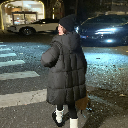 Abrigo de Plumón Suelto Grueso para Mujer - Largo Medio Invierno - Image 13