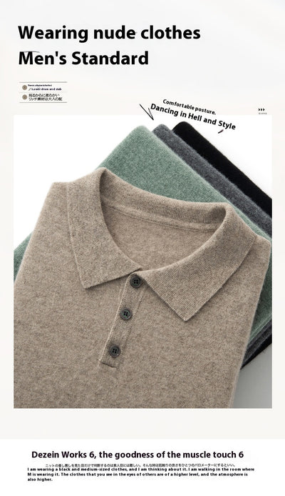 Suéter Tipo Polo de Cachemira para Hombre Ejecutivo - Image 24