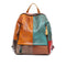 Mochila Cómoda con Paneles de Contraste en Cuero