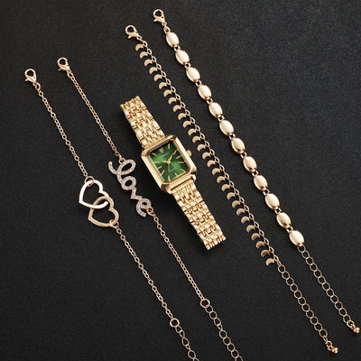 Reloj Cuadrado Elegante para Mujer con Pulsera Corazón - Image 12