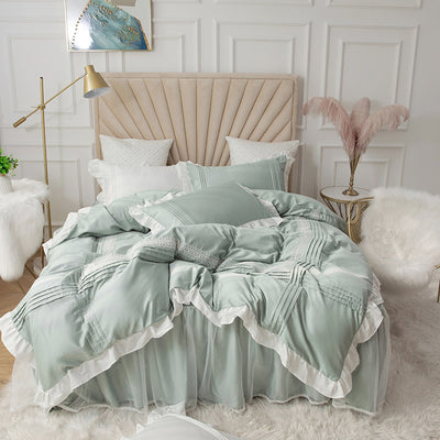 Juego de Cama Princesa Coreana con Encaje - Cubrecama 4 Piezas Estilo Girl Heart - Image 9