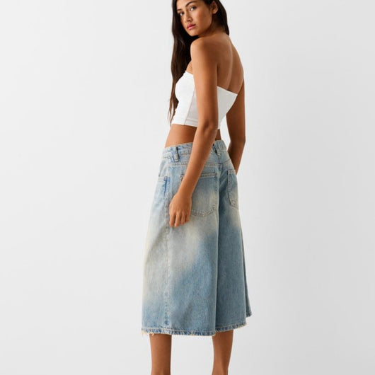 Pantalón Cropped Denim Cintura Baja Holgado - Image 11