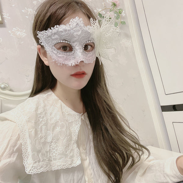 Butterfly Princess Mask with Dragon Pattern in Leather - Artistic Dance Accessory