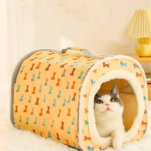 Nido Felino Cerrado Antiderrumbe con Cojín Removible y Lavable