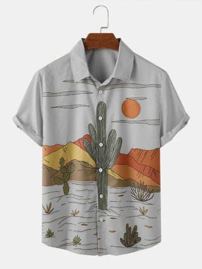 Camisa Casual de Botones Estampada para Hombre - Image 7