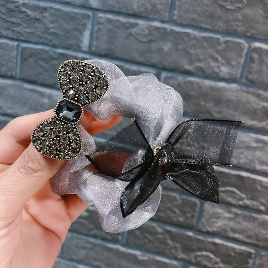 Moño de Organza Elástico para Cabello - Accesorio Elegante y Versátil - Image 3
