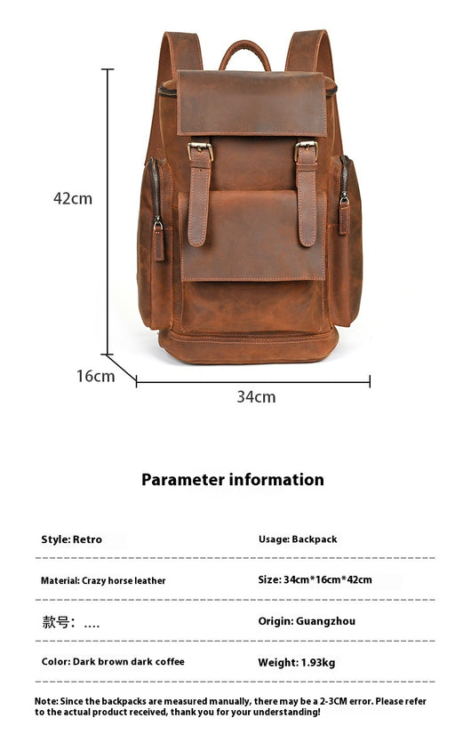 Mochila de Cuero Crazy Horse para Hombre - Piel de Res Premium - Image 17