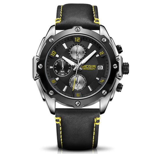 Reloj Cronógrafo Deportivo de Tres Agujas con Calendario y Esfera Luminosa