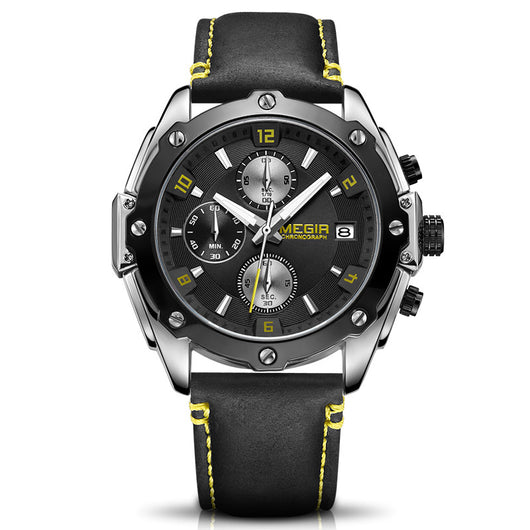 Reloj Cronógrafo Deportivo de Tres Agujas con Calendario y Esfera Luminosa