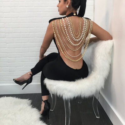 Jumpsuit Elegante para Mujer con Cadena de Perlas - Image 17
