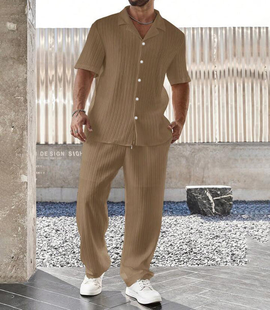 Conjunto Casual Ejecutivo: Camisa de Manga Corta y Pantalón para Hombre - Image 25