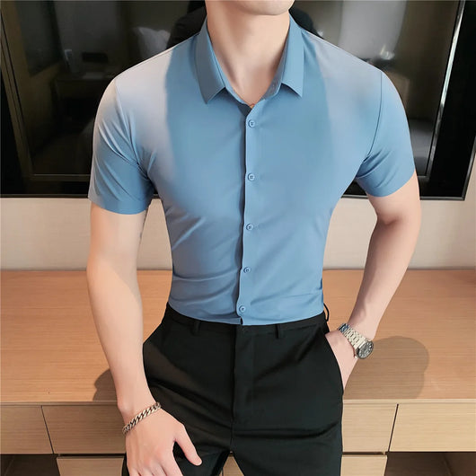Camisa Deportiva Elástica de Manga Corta para Hombre - Image 18