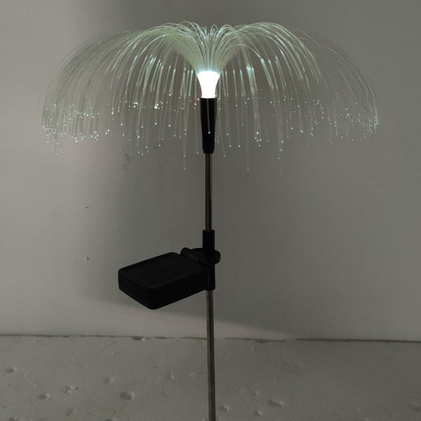 Luz Medusa Solar con Fibra Óptica para Decoración Navideña de Patio