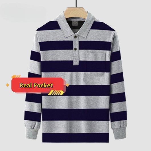Camisa Manga Larga Clásica para Hombre con Cuello Italiano y Bolsillos Funcionales - Image 8