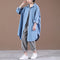 Vestido Camisero Denim Estampado Largo