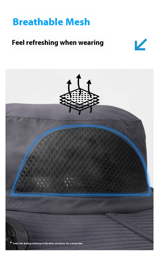 Gorra de Sombra Solar con Ventilador para Hombre - Ideal para Montaña y Pesca - Image 25