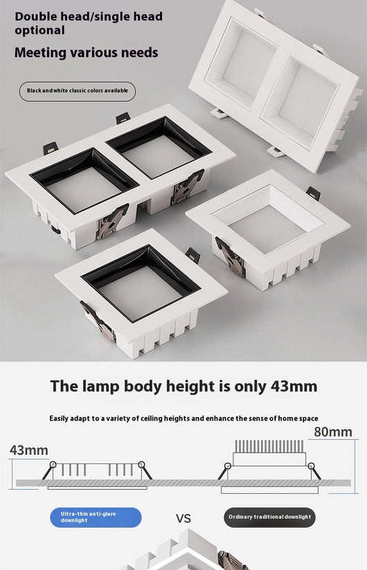 Downlight LED Cuadrado Ultra Delgado Embutido para Techo - Image 14