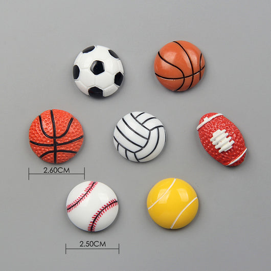 Yellow tennis ball shaped refrigerator magnet with white lines, made of resin and a strong magnet. - Image 10
