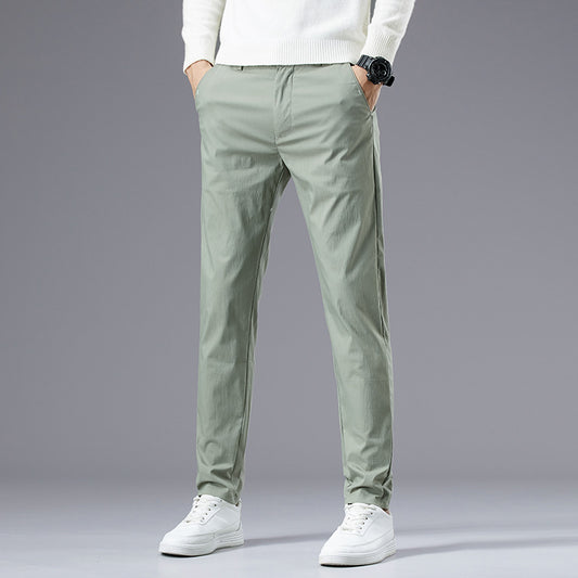 Pantalones Casuales Rectos Holgados de Seda Helada para Hombre