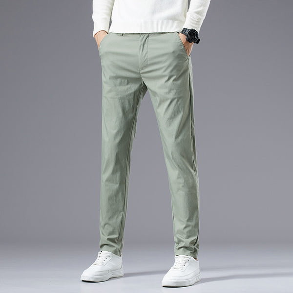 Pantalones Casuales Rectos Holgados de Seda Helada para Hombre