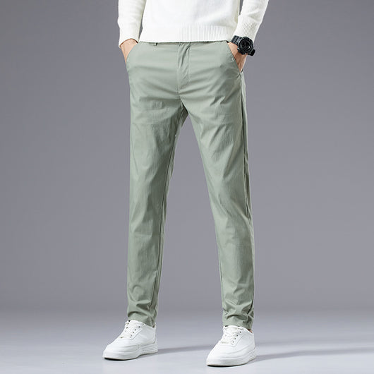 Pantalones Casuales Rectos Holgados de Seda Helada para Hombre