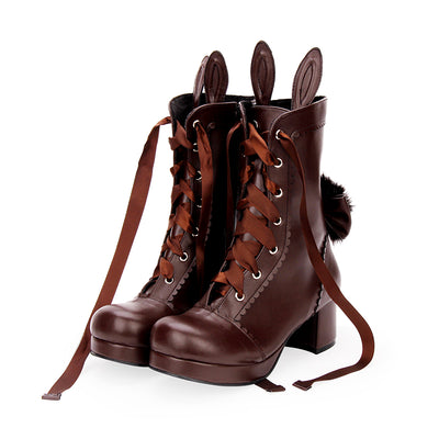 Botas Lolita de Tubo Medio con Cintas Japonesas para Invierno - Image 2