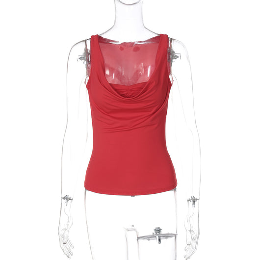 Chaleco Slim Fit Plisado con Cuello U - Image 8