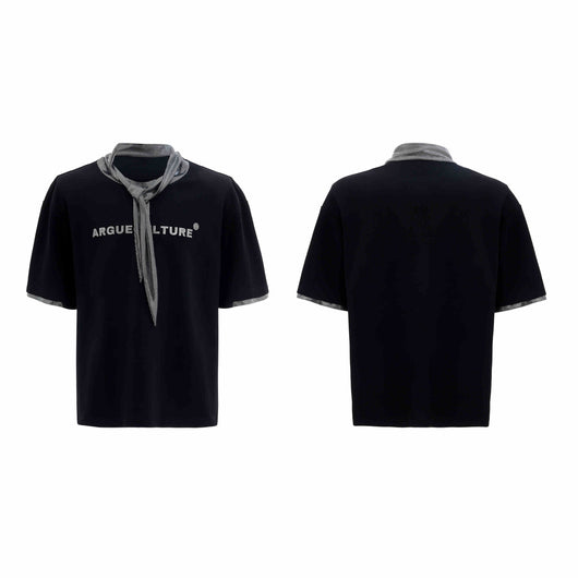 Camiseta Estampada con Diseño de Costuras Metalizadas - Estilo Urbano - Image 9