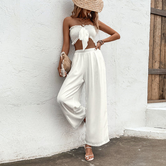 Conjunto Elegante con Chaleco Fruncido y Falda Larga - Image 9