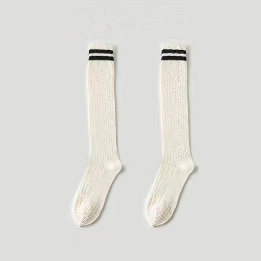 Calcetines JK Estilo Japonés Hueco Negro y Blanco con Relleno Suave - Image 2