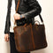 Bolso Grande de Cuero Crazy Horse Vintage con Capacidad Máxima