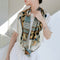 Women's Small Square Sand Washed Silk Scarf