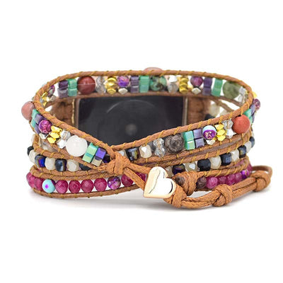 Pulsera Tejida a Mano con Cordón de Amatista en 3 Capas - Image 5