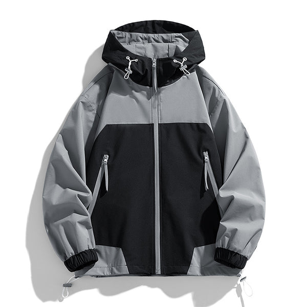 Chaqueta Hoodie Patchwork Retro Suelta y Casual