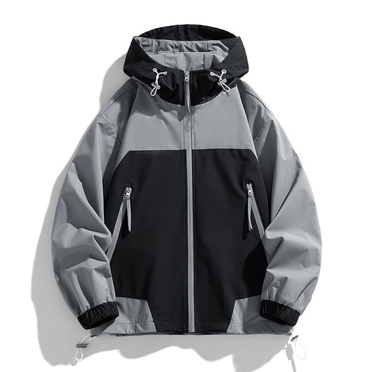 Chaqueta Hoodie Patchwork Retro Suelta y Casual