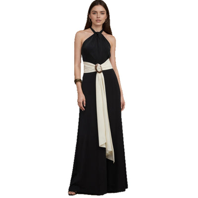 Jumpsuit Halter Colorblock para Mujer - Diseño Francés Elegante - Image 4
